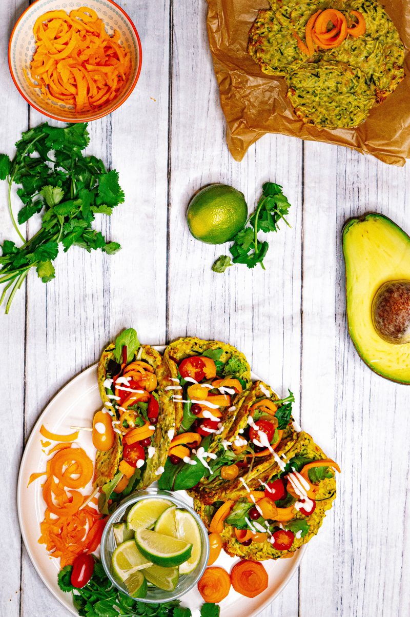 tacos et wrap de courgettes healthy